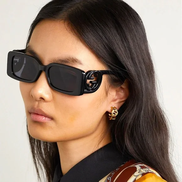 Gucci | Accessories | New Gucci Gg325s 01 Square Black Women 